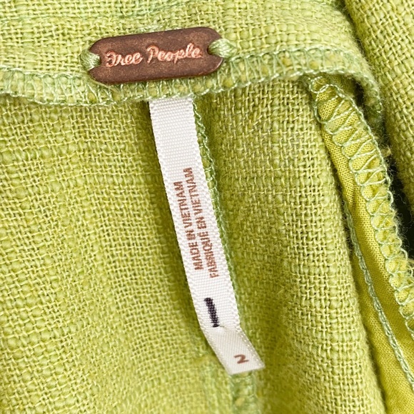 NWOT FREE PEOPLE Aloha Linen Shorts 2 Green High Rise - Picture 7 of 8